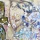 Panel Blue flowers, encaustic. Panels. Natalia Gukova Mixed Media Art. My Livemaster. Фото №4
