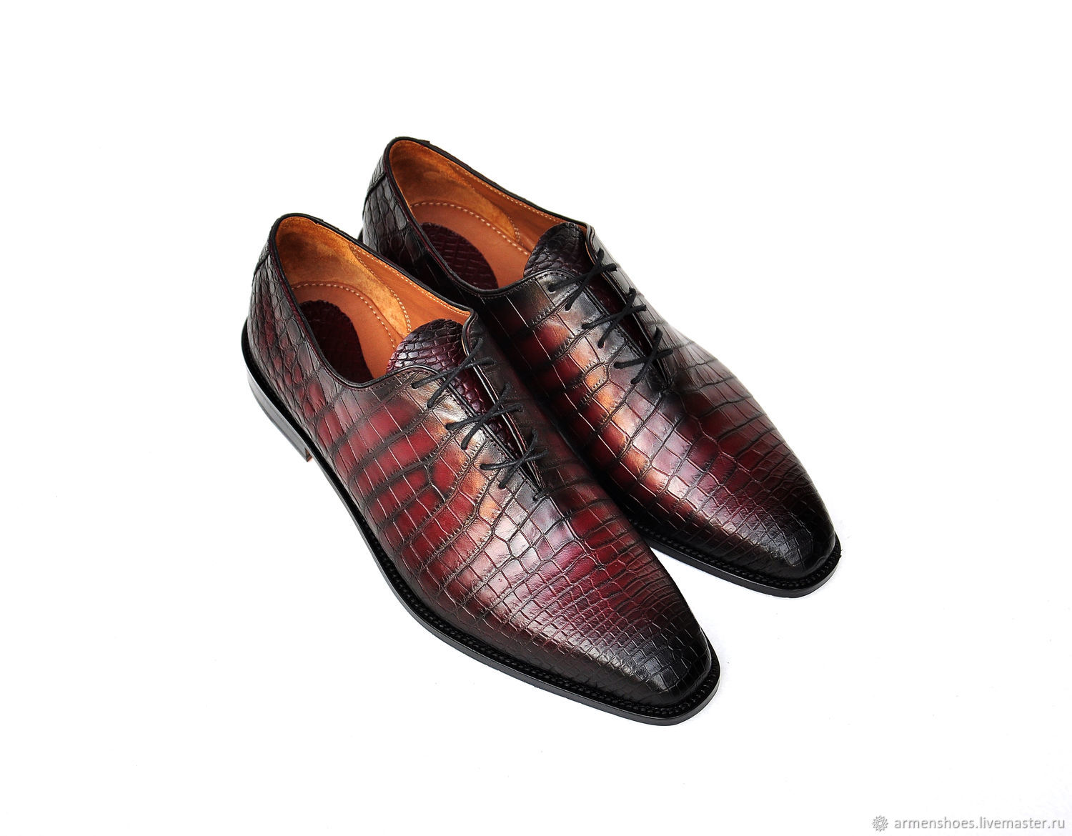 Oxfords made of genuine crocodile leather, hand-painted!, Oxfords, Tosno,  Фото №1