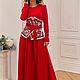 Платье с поясом-баской в русском стиле. Платья. Дизайнерские платья Valensia Atelier. Интернет-магазин Ярмарка Мастеров.  Фото №2
