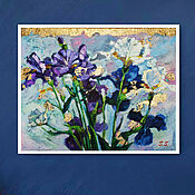 Картины и панно handmade. Livemaster - original item Irises interior painting 