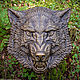 Angry wolf bas. Head animal sculpture 38cm, Interior masks, Vologda,  Фото №1