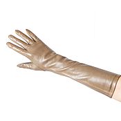 Винтаж handmade. Livemaster - original item Size 7.5. Long demi-season gloves made of genuine leather. Handmade.
