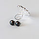 Stud earrings 'Black pearl'. Stud earrings. Ekart Ekaterina Dmitrieva. Online shopping on My Livemaster.  Фото №2