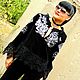 Черная блузка (жакет) из натурального бархата с вышивкой (545), Блузки, Одесса,  Фото №1