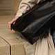 Шоппер из натуральной кожи черный. Сумка-мешок. AUGUST BAGS. Ярмарка Мастеров.  Фото №6