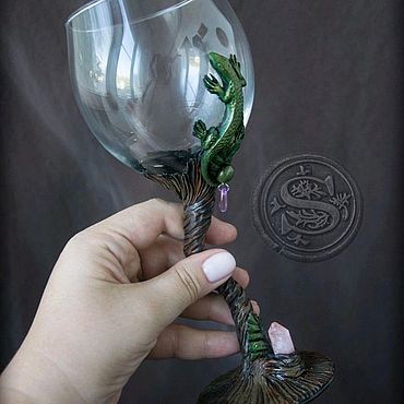 Посуда ручной работы. Ярмарка Мастеров - ручная работа Бокал "Ящерка". Handmade.
