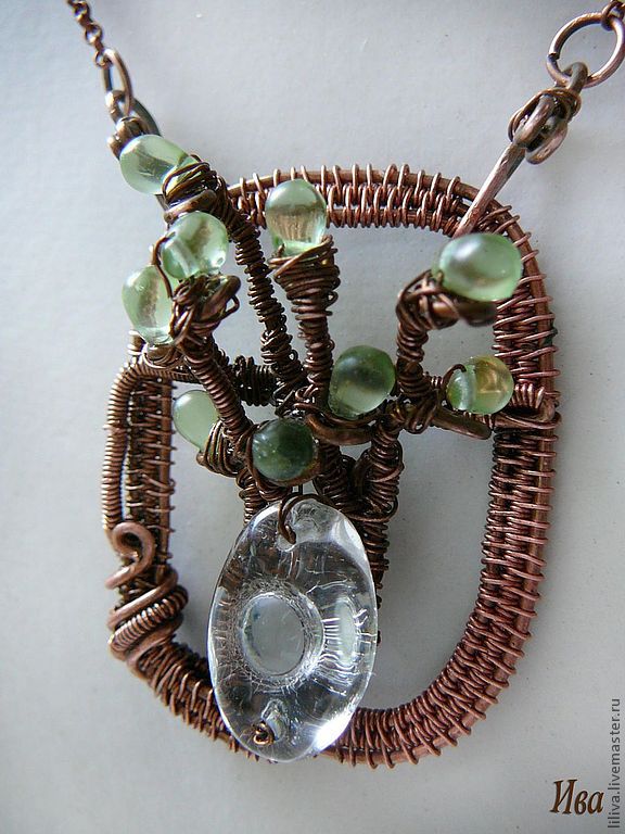Pendant of copper, 'a Bouquet of willow on the window sill', Pendants, St. Petersburg,  Фото №1
