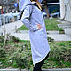 Warm, grey tunic with a hood for spring - DR0707W3. Dresses. EUG fashion. Интернет-магазин Ярмарка Мастеров.  Фото №2