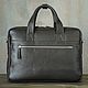 Men's business leather bag 'Charlston' (Dark brown). Men\'s bag. DragonBags - Men's accessories. My Livemaster. Фото №4