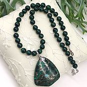 Украшения handmade. Livemaster - original item Necklace with pendant natural stone malachite. Handmade.