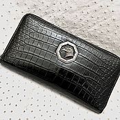 Сумки и аксессуары handmade. Livemaster - original item Men`s crocodile leather clutch, zipped, in black.. Handmade.