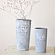 Set concrete vases with surround inscription FLOWERS AND GARDEN. Pots1. Decor concrete Azov Garden. My Livemaster. Фото №6