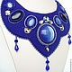 Order Blue large necklace with stones ' Sense of Roses'. Blue. Beaded jewelry by Mariya Klishina. Livemaster. . Necklace Фото №3