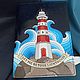 Ежедневник Маяк "Lighthouse" тиснением и росписью кожи а5. Ежедневники. Crazy Leather Goods. Интернет-магазин Ярмарка Мастеров.  Фото №2