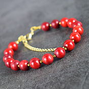 Украшения handmade. Livemaster - original item Bracelet of natural coral. Accessories - gold. Handmade.
