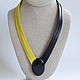 Necklace made of leather with obsidian. Collection REFLEXIO. Necklace. aLena. Online shopping on My Livemaster.  Фото №2