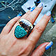 Double ring amazonite and moss agate, All finger ring, Nizhnij Tagil,  Фото №1