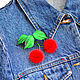 Order Cherry red Brooch made of mink fur and leather. flowersstyle (flowersstyle). Livemaster. . Brooches Фото №3