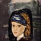 Заказать Девушка с жемчужной сережкой. Golubevaart. Ярмарка Мастеров. . Брошь-булавка Фото №3