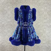 Одежда handmade. Livemaster - original item Vest with fur from Pavlovo Posad shawl 
