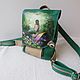 Women's leather backpack with custom painting for Victoria. Backpacks. Inella-more leather bags/. My Livemaster. Фото №5