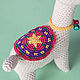 Alpaca llama knitted mallow with rose, bells and ethnic blanket. Stuffed Toys. Вязаные игрушки - Ольга (knitlandiya). My Livemaster. Фото №5