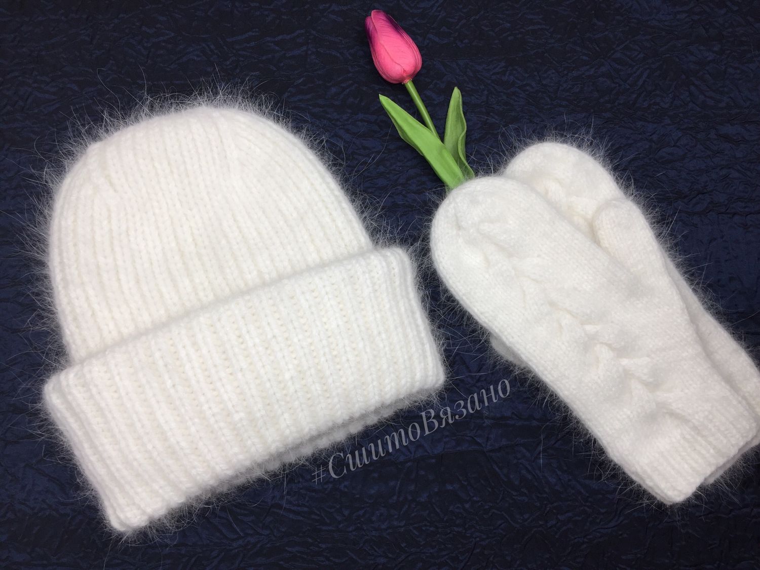 варежки женские ангора. шапка и варежки из ангоры. комплекты шапок из ангоры. варежки из пуха. рукавицы из пуха норки спицами.