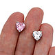 Швензы Pink heart (210112035-082Spink). Швензы. Родий (rhodium). Интернет-магазин Ярмарка Мастеров.  Фото №2