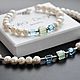 Pearl bracelet: White Pearl/Swarovski Crystal. Bead bracelet. Katya Design Jewelry. My Livemaster. Фото №5
