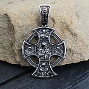 Украшения handmade. Livemaster - original item Cross of the Lord Almighty Guardian Angel double-sided silver. Handmade.