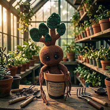Куклы и игрушки ручной работы. Ярмарка Мастеров - ручная работа Игрушка вязанная Мандрагора Гербик. Handmade.
