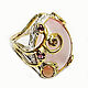 Кольцо из серебра 925 с натуральным розовым кварцем, опалом и турмалин. Кольца. Silverjewels. Ярмарка Мастеров.  Фото №4