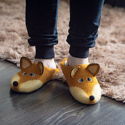 Обувь ручной работы handmade. Livemaster - original item Felted slippers for women Foxes, Chanterelles. Handmade.