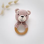 Работы для детей, handmade. Livemaster - original item Rattle Bear on a beech ring. Handmade.