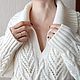 Джемперы белый с косами. Джемперы. Мастерская K. WooD_KnitweaR. Ярмарка Мастеров.  Фото №5