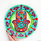 'Hamsa - The Hand of God' decorative hand-painted plate. Decorative plates. Art by Tanya Shest. My Livemaster. Фото №6