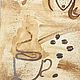 Картина написана кофе абстракция «Девушка и кофе» 35х25х1,5 см, Картины, Волгоград,  Фото №1