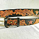 Leather belt 'Star with oak leaves' - color. Straps. schwanzchen. Online shopping on My Livemaster.  Фото №2