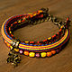 Order Multi-row bracelet with wood and textiles. BijouSiberia. Livemaster. . Bead bracelet Фото №3