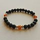 Tiger Trace bracelet made of sardonyx and volcanic lava. Bead bracelet. Exclusive hand painted. My Livemaster. Фото №5
