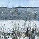 Watercolor painting The First snow for the office. Lake, snow and grass, Pictures, Magnitogorsk,  Фото №1