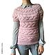 Vest women's Dusty rose, knitted spokes, sequins, kid mohair. Vests. SIBERIA COOL (knitting & painting) (Siberia-Cool). My Livemaster. Фото №4