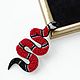 Red Snake Brooch. Red brooch on your coat, Brooches, Novosibirsk,  Фото №1