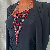Украшения handmade. Livemaster - original item Necklace: Unusual jewelry, red necklace, stylish coral beads. Handmade.