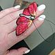 Brooch moth of fire made of polymer clay, Brooches, Domodedovo,  Фото №1