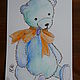 Postcard "Teddy bear". Cards. Yuliya Kochetkova   'RukoTvoreniya'. Ярмарка Мастеров.  Фото №4