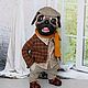 Мопс Матвей.Войлочная интерьерная игрушка. Войлочная игрушка. Svetlana Vlasova felting. Интернет-магазин Ярмарка Мастеров.  Фото №2