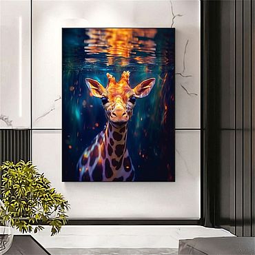 Картина жираф – купить в интернет-магазине Ярмарке Мастеров | Картина жираф  по выгодным ценам, доставка в Москве и по России, товары ручной работы