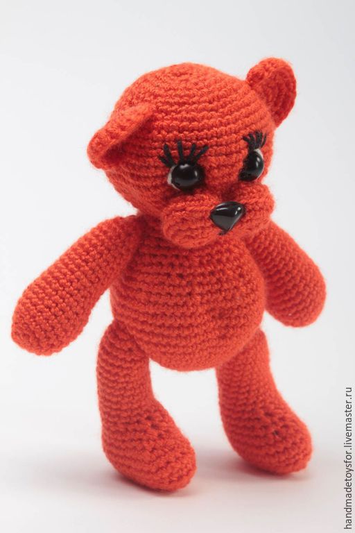 Мягкая игрушка хэнд мэйд детская игрушка красная игрушка крючком Медве ...