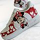 Кроссовки белые Nike Air Force унисекс, кастом, ручная роспись, маус. Кроссовки. O-Go-Art.Кастомизация одежды и обуви. Ярмарка Мастеров.  Фото №12
